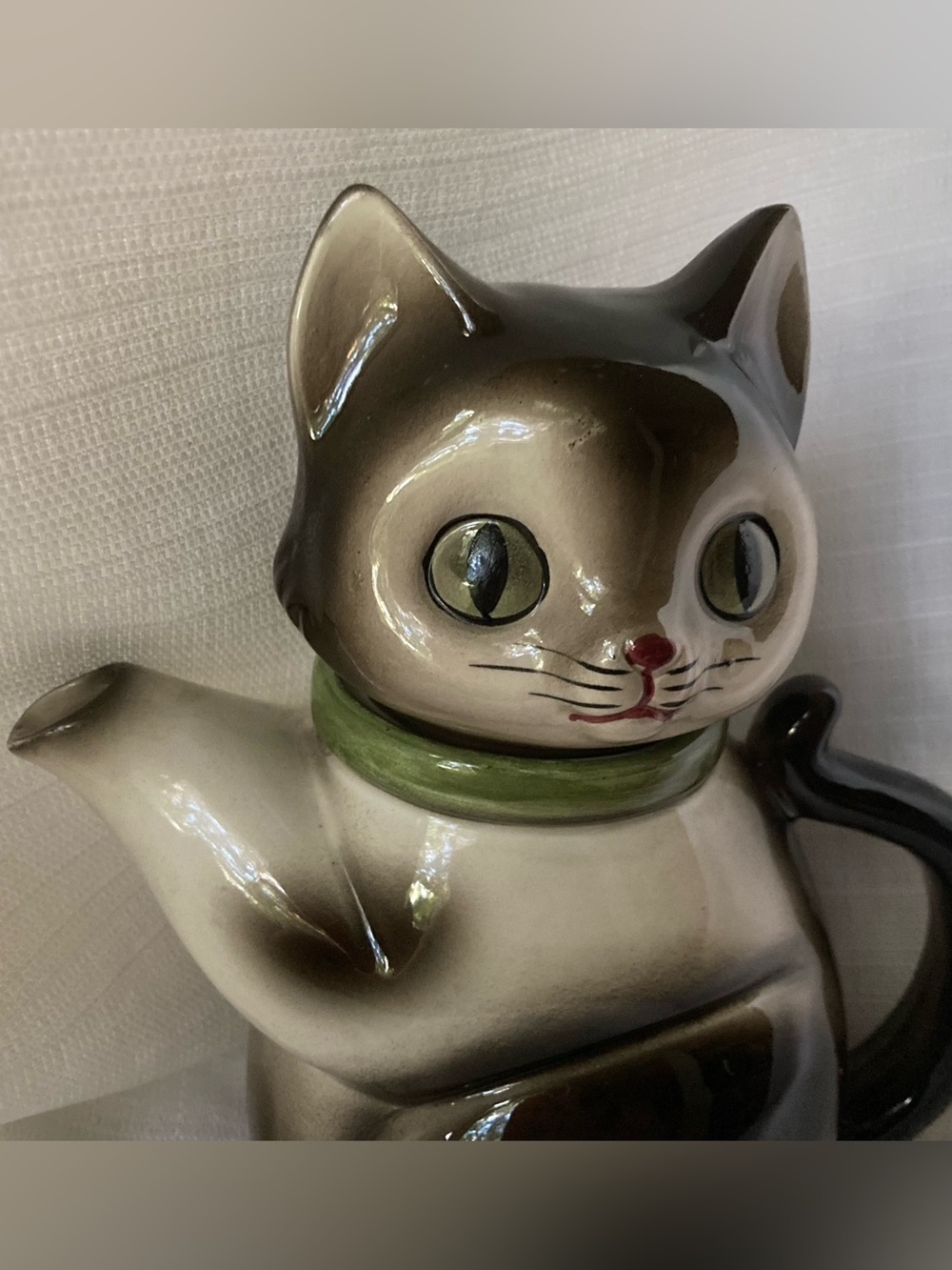1972 Vintage CMI Japan Ceramic Novelty Kitty Cat Lidded Teapot! - Picture 11 of 12
